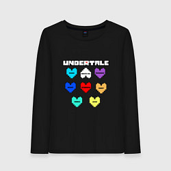 Лонгслив хлопковый женский Undertale - души 8 людей, цвет: черный