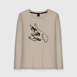 Лонгслив хлопковый женский Дьявол-лис, цвет: миндальный