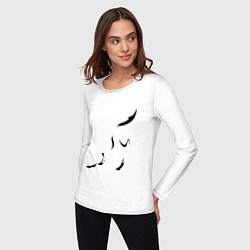 Лонгслив хлопковый женский Хитрая лисица, цвет: белый — фото 2