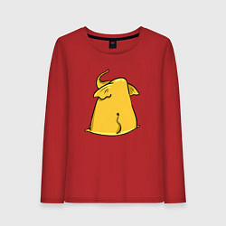 Лонгслив хлопковый женский Желтый слон обиделся, цвет: красный