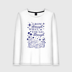 Лонгслив хлопковый женский Grow, цвет: белый