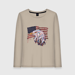 Лонгслив хлопковый женский American eagle, цвет: миндальный