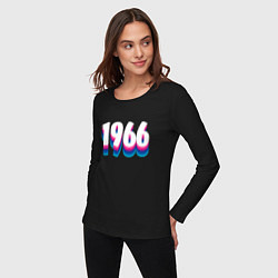 Лонгслив хлопковый женский Made in 1966 vintage art, цвет: черный — фото 2