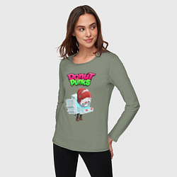Лонгслив хлопковый женский Фризи, цвет: авокадо — фото 2