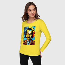 Лонгслив хлопковый женский Salvador Dali : Pop Art, цвет: желтый — фото 2