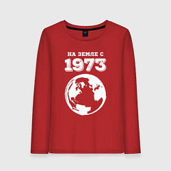 Лонгслив хлопковый женский На Земле с 1973 с краской на темном, цвет: красный