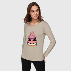 Лонгслив хлопковый женский Totoro Majin Buu, цвет: миндальный — фото 2