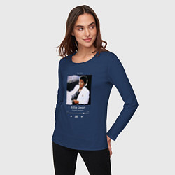 Лонгслив хлопковый женский Майкл Джексон Billie Jean, цвет: тёмно-синий — фото 2