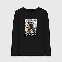Лонгслив хлопковый женский Дио Брандо на фоне манги, цвет: черный