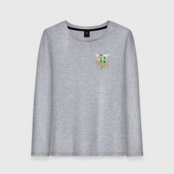 Лонгслив хлопковый женский Пивная фея, цвет: меланж