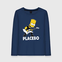 Лонгслив хлопковый женский Placebo Барт Симпсон рокер, цвет: тёмно-синий