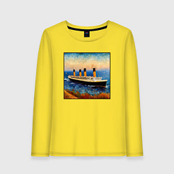 Лонгслив хлопковый женский Титаник в стиле Ван Гога, цвет: желтый