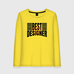 Лонгслив хлопковый женский Best designer и линии, цвет: желтый