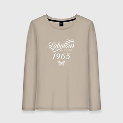 Лонгслив хлопковый женский Fabulous since 1965, цвет: миндальный