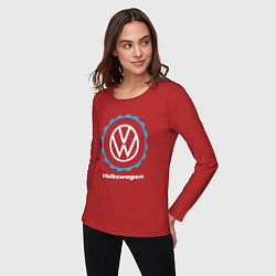 Лонгслив хлопковый женский Volkswagen в стиле Top Gear, цвет: красный — фото 2