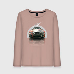 Лонгслив хлопковый женский Немецкий люксовый автомобиль BMW Z4, цвет: пыльно-розовый