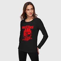 Лонгслив хлопковый женский Five Finger Death Punch череп, цвет: черный — фото 2