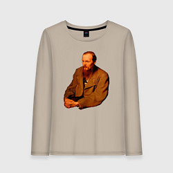 Лонгслив хлопковый женский Ф Достоевский, цвет: миндальный