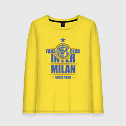 Лонгслив хлопковый женский Inter Milan fans club, цвет: желтый