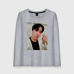 Лонгслив хлопковый женский BTS -J-hope-, цвет: меланж
