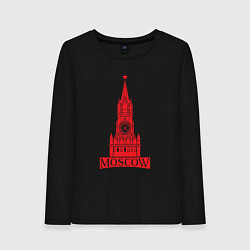 Лонгслив хлопковый женский Kremlin Moscow, цвет: черный