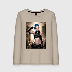 Лонгслив хлопковый женский Jinx model, цвет: миндальный