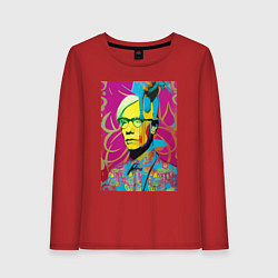 Лонгслив хлопковый женский Andy Warhol - pop art, цвет: красный