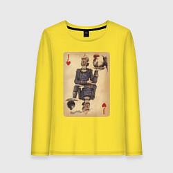 Лонгслив хлопковый женский Fable III Джаспер, валет черви, цвет: желтый
