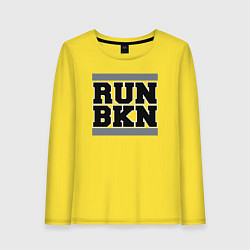 Лонгслив хлопковый женский Run Brooklyn Nets, цвет: желтый