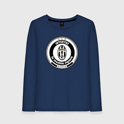 Лонгслив хлопковый женский Juventus club, цвет: тёмно-синий