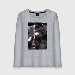 Лонгслив хлопковый женский Кафка под дождём, цвет: меланж