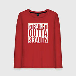 Лонгслив хлопковый женский Straight outta Skalitz, цвет: красный