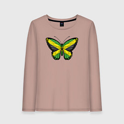 Лонгслив хлопковый женский Ямайка бабочка, цвет: пыльно-розовый