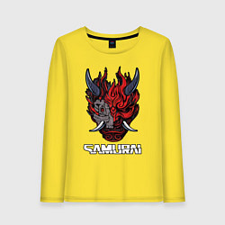 Лонгслив хлопковый женский Samurai logo, цвет: желтый