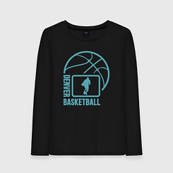 Лонгслив хлопковый женский Denver basket, цвет: черный