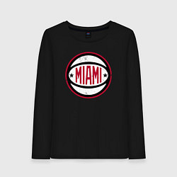 Лонгслив хлопковый женский Team Miami Heat, цвет: черный