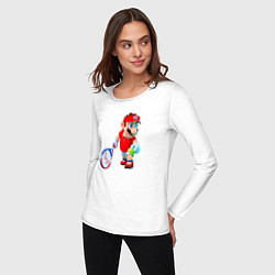 Лонгслив хлопковый женский Марио играет, цвет: белый — фото 2