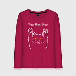 Лонгслив хлопковый женский Three Days Grace rock cat, цвет: маджента