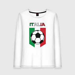 Лонгслив хлопковый женский Футбол Италии, цвет: белый