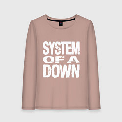 Лонгслив хлопковый женский SoD - System of a Down, цвет: пыльно-розовый