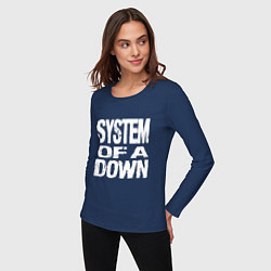 Лонгслив хлопковый женский SoD - System of a Down, цвет: тёмно-синий — фото 2