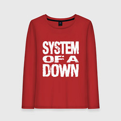 Лонгслив хлопковый женский SoD - System of a Down, цвет: красный