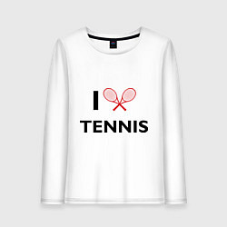 Лонгслив хлопковый женский I Love Tennis, цвет: белый