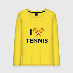 Лонгслив хлопковый женский I Love Tennis, цвет: желтый