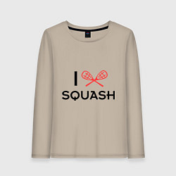 Лонгслив хлопковый женский I Love Squash, цвет: миндальный