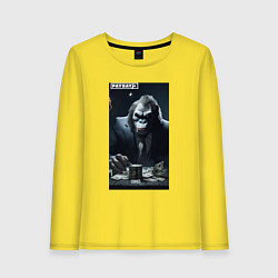 Лонгслив хлопковый женский Payday 3 gorilla with money, цвет: желтый