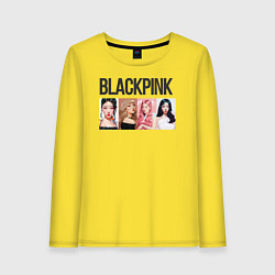Лонгслив хлопковый женский Корейская поп-группа Blackpink, анимационный стиль, цвет: желтый