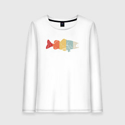 Лонгслив хлопковый женский Color fish, цвет: белый