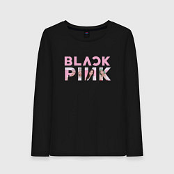 Лонгслив хлопковый женский Blackpink logo Jisoo Lisa Jennie Rose, цвет: черный