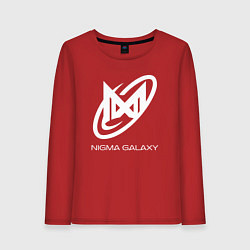 Лонгслив хлопковый женский Nigma Galaxy logo, цвет: красный